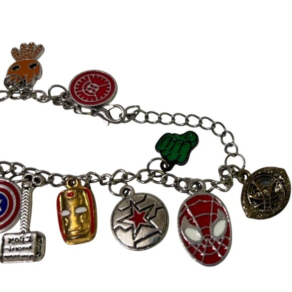 Marvel Avengers-Themed Charm Bracelet With Iconic Character Designs & Symbols Ad - Picture 3 of 3